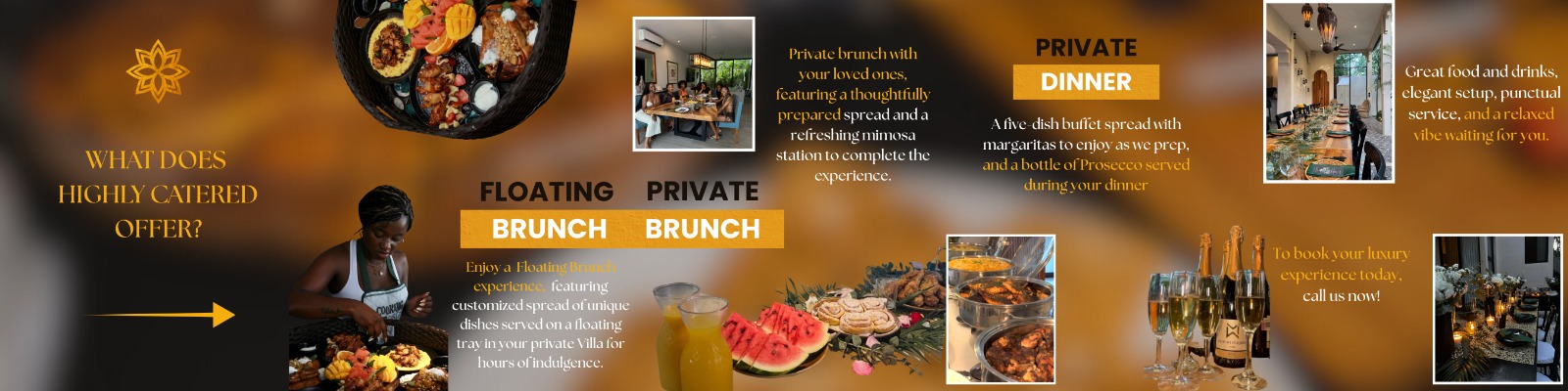 Highly Catered private brunch and dinner service banner